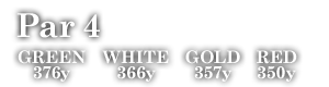 Par 4　GREEN 376y WHITE 366y GOLD 357y RED 350y